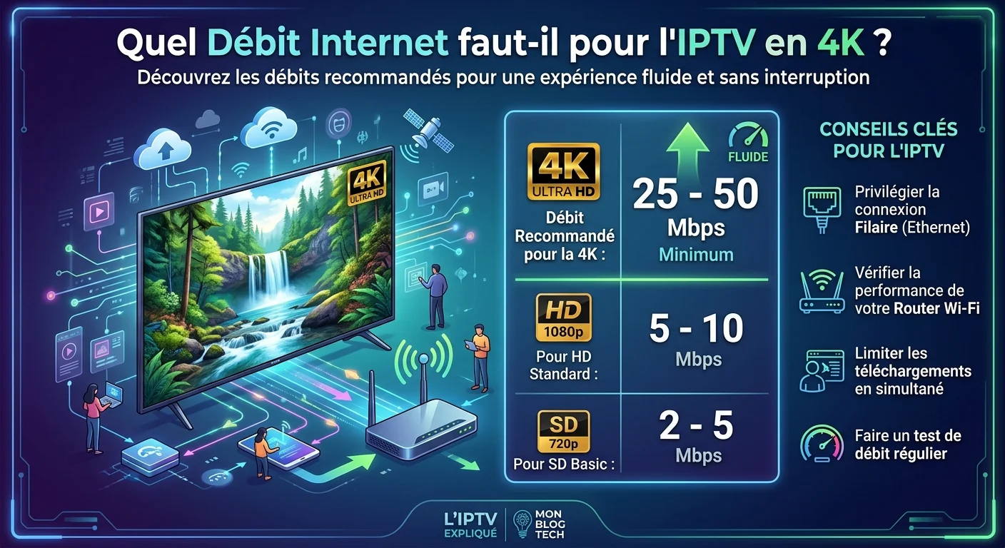 Débit Internet pour l'IPTV — quelle connexion pour regarder en HD et en 4K